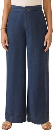 Faherty Sun Strider Wide Leg Linen Pants in Deep Sea Navy at Nordstrom Rack, Size Xx-Small