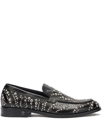 Roberto Cavalli embellished slip-on loafers - men - Calf Leather/Calf Leather/Calf Leather - 43 - Black