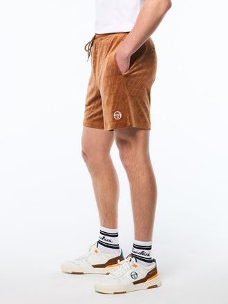 Sergio Tacchini Bandiera Debossed Velour Short in Sugar Almond at Nordstrom, Size Xxx-Large