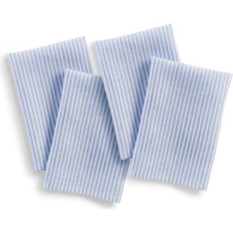 Solino Home Linen Dinner Napkins - Narrow Stripe, 20 x 20 in Cornflower Blue And White at Nordstrom, Size Large