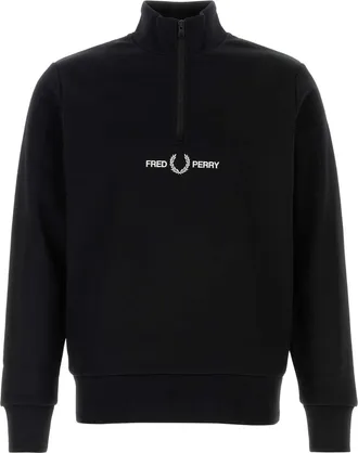 Fred Perry Black Polyester Blend Sweatshirt