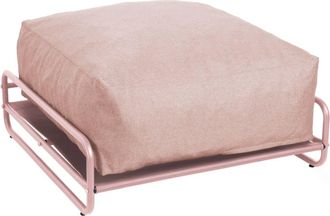 Oviala Puf para muebles de jard&iacute;n modulares con estructura rosa empolvado