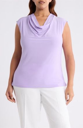 Kasper Cowl Neck Cap Sleeve Top in Lavender Mist at Nordstrom, Size 2 X