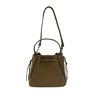 Tory Burch Romy Suede Pick Stitch Bucket Bag - female - Tory Burch - Bucket Bags - Brown - ONE SIZE - Bags