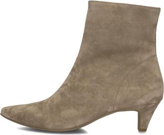 Paul Green Beige Enkellaarsjes voor Stijlvolle Winter - Dames - Laarzen met Hak - Bruin - 42 EU - Wol - Schoenen