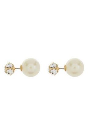 Kate Spade New York crystal ball & imitation pearl reversible stud earrings in Multi at Nordstrom Rack