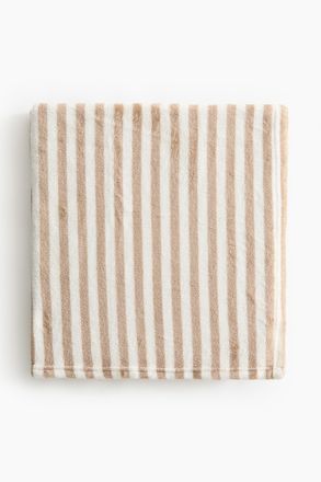 H&M Gestreifte Fleecedecke - Beige