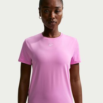 Nike Womens One Classic Dri-FIT Short-Sleeve Top in Purple | FN2798-503