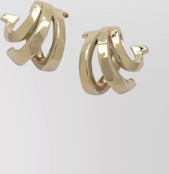 Ferragamo curved gancini design polished earrings