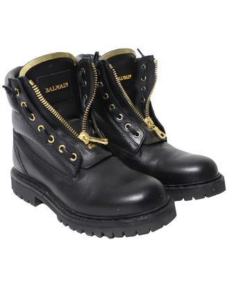Balmain Womens Leather Taiga Bootie (Authentic Pre-Loved)