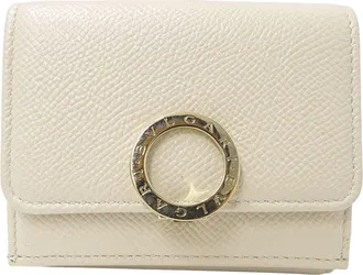 Bulgari Bvlgari Bvlgari Ivory Leather Wallet (Tri-Fold) (Pre-Owned)