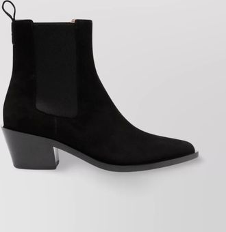 Gianvito Rossi suede cuban heel ankle boots