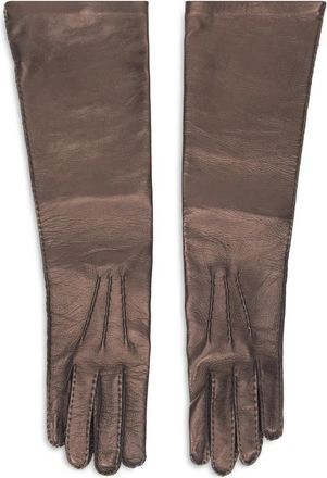 Alberta Ferretti Elegante Handschoenen - Dames - Handschoenen - Bruin - 7 1/2 IN - Leer - Accessoires