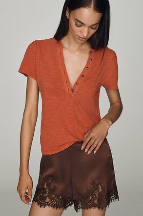 Pilcro Cotton Henley Tee