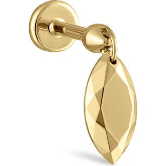 Maria Tash Faceted Marquise Single Threaded Stud Earring in Yellow Gold at Nordstrom, Size 7.5 Mm