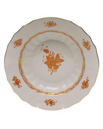 Herend Chinese Bouquet Rust Rim Soup Bowl