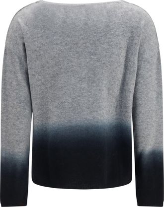 Mirror in the Sky Womens V-Neck Sweater Husky & Black Kashmir-Capra Hircus Kashmir/capra