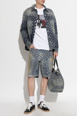 Dsquared2 Denim Shirt With Monogram, Mens, Blue