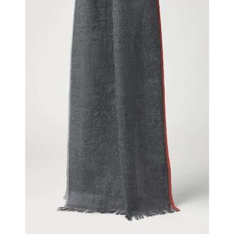 Brunello Cucinelli MenS Grey Wool Silk Scarf