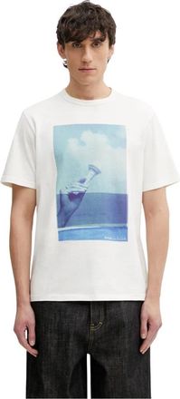 Barbour Scoop T-Shirt - Heren - T-shirts - Wit - L - Katoen - Tops