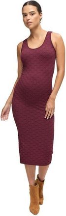 Ingrid & Isabel Maternity Sleeveless Seamless Midi Dress in Fig at Nordstrom, Size X-Large