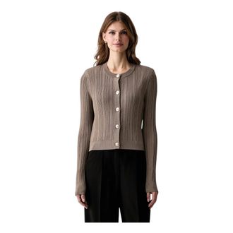 Guess Carmen Cardigan - Dames - Truien - Beige - Maat: L Leer