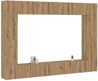 vidaXL Vidaxl - Mueble Para Tv De Pared Madera Contrachapada Artesanal 8 Piezas