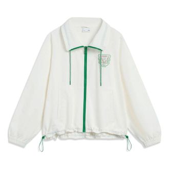 Li-Ning (WMNS) Li-Ning Chinese Culture Floral Sports Windbreaker Cream White AFDT376-1