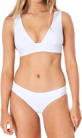 Rip Curl Premium Surf Deep V Bikini Top In White