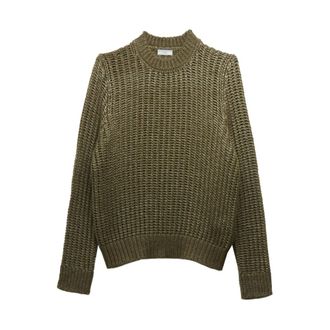 PESERICO Opengebreide trui met ronde hals - Dames - Ronde hals truien - Groen - 2XL - Truien & Vesten