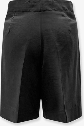 Hev&ograve; Womens Bermuda Shorts Torre Lapillo Black Modal