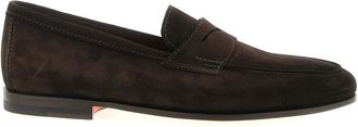 Santoni Brown Suede Loafers