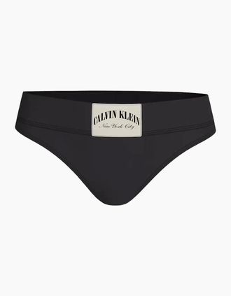 Calvin Klein Womens Heritage Athletic Cotton Thong, Black - Size: 12