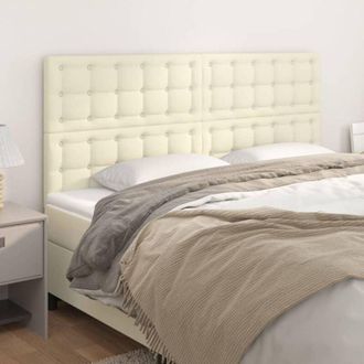 vidaXL Testiera Crema 180x5x118/128 cm Similpelle vidaXL