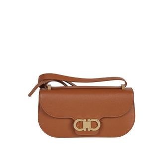 Ferragamo East-West Double Gancini Shoulder Bag