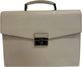 Prada Pre-owned Vintage Aktetas - unisex - Vintage Handtas - Beige - ONE Size - Leer - Vintage