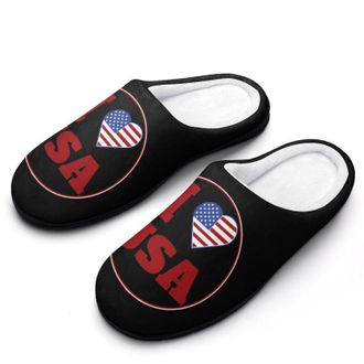 Generic I Love USA Mens House Slippers Memory Foam Washable Cotton Slip on Home Shoes