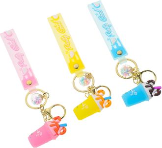 Yardwe 3pcs Ice Cream Cup Keychain Pendant Set Acrylic Key Ring Charm Random Style Cute Keychain Charm for Bag and Keys