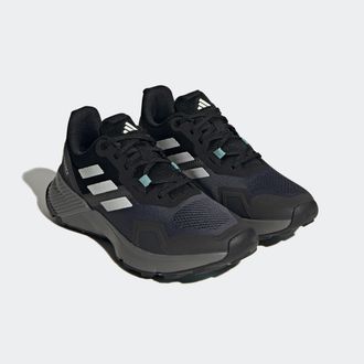 ADIDAS TERREX Trailrunningschuh ADIDAS TERREX SOULSTRIDE, Damen, Gr. 38,5, schwarz-weiss (core schwarz, crystal wei&szlig;, grau four), Synthetik, Textil, Schuhe Trailrun