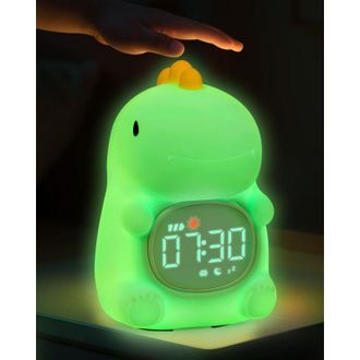 OEM Reloj Despertador De Dinosaurio Con Luz Nocturna Para Ni&ntilde;os, L&aacute;mpara De Silicona Recargable, L&aacute;mpara De Escritorio Con Forma De Animal, Compa&ntilde;ero De S