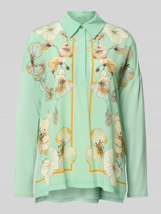 Marc Cain Relaxed Fit Bluse mit floralem Print in Mint, Gr&ouml;&szlig;e 34