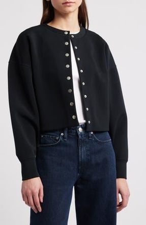 Rag & Bone Abby Scuba Knit Cardigan in Black at Nordstrom Rack, Size Medium