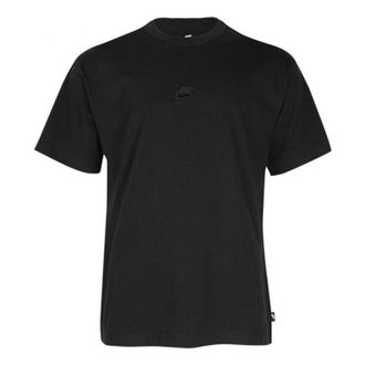 Nike Mens Nike Solid Color Cotton Round Neck Short Sleeve Black T-Shirt D07393-010