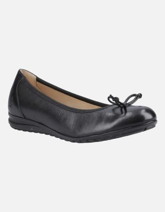 Hush Puppies Womens Hush Puppies Lucille Leather Womens Black Flats - Size: 6