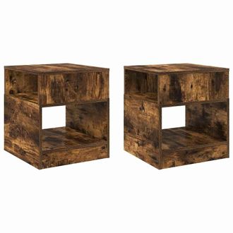 vidaXL Mesa Auxiliar 2 Pcs Roble Ahumado 40,5 X 40 X 45 Cm Vidaxl
