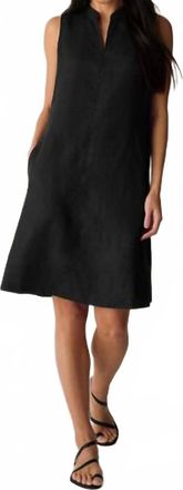 Eileen Fisher Split Collar Dress In Black