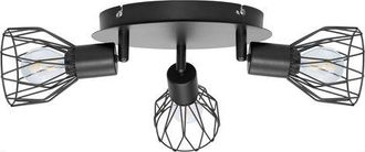 OEM L&aacute;mpara De Techo Met&aacute;lica Con 3 Focos, E12, 110v, 9,19 X 9,30 Cm, Negra