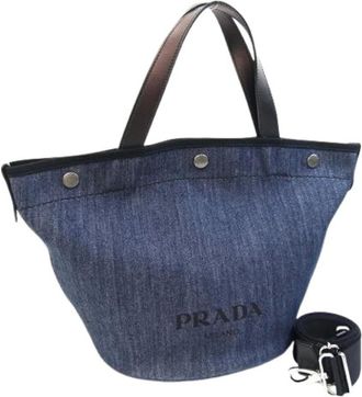 Prada Pre-owned Tote Bags, female, Blue, Size: ONE SIZE Pre-owned Vintage Tote Bag