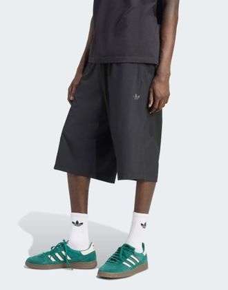 adidas Originals Firebird - Pantaloncini oversize in nylon neri-Nero