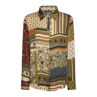 Elena Miro Dames, Blouses & Shirts, Veelkleurig, Maat: 3XL Leer